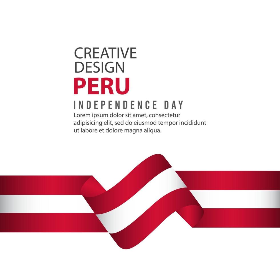 plantilla de vector de ilustración de diseño creativo de cartel de día independiente de perú