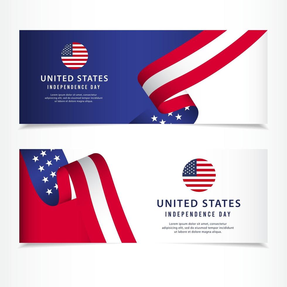 United states independence day vector template. Design for banner, advertising, greeting cards or print. Design happiness celebration.