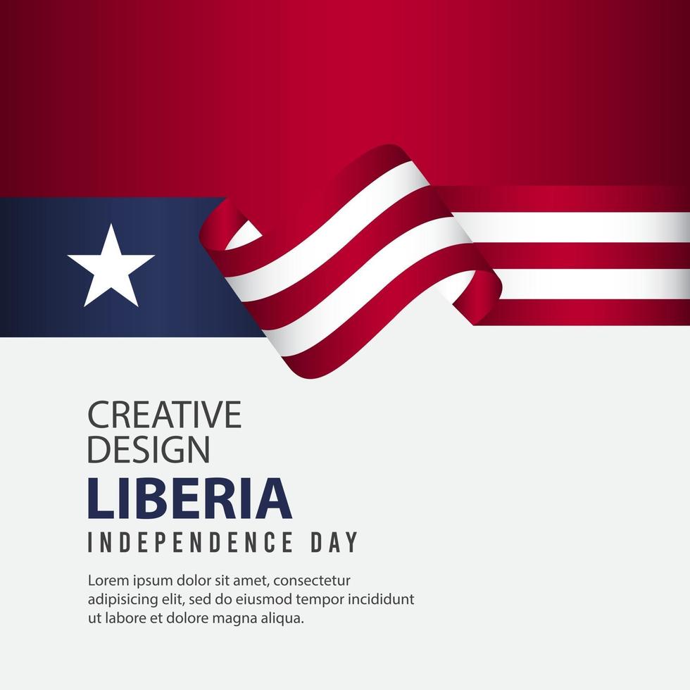 plantilla de vector de ilustración de diseño creativo de cartel de día independiente de liberia