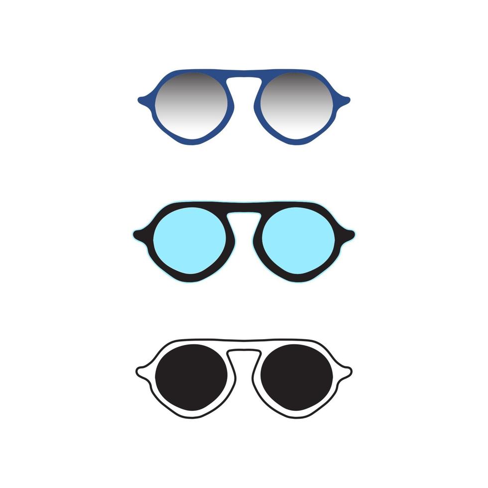 Hand drawn glasses outline set. vector