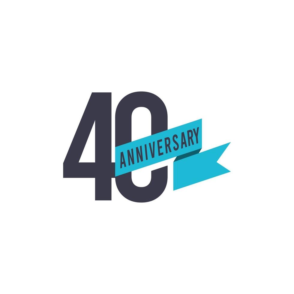 40 Year Anniversary Celebration Vector Template Design Illustration