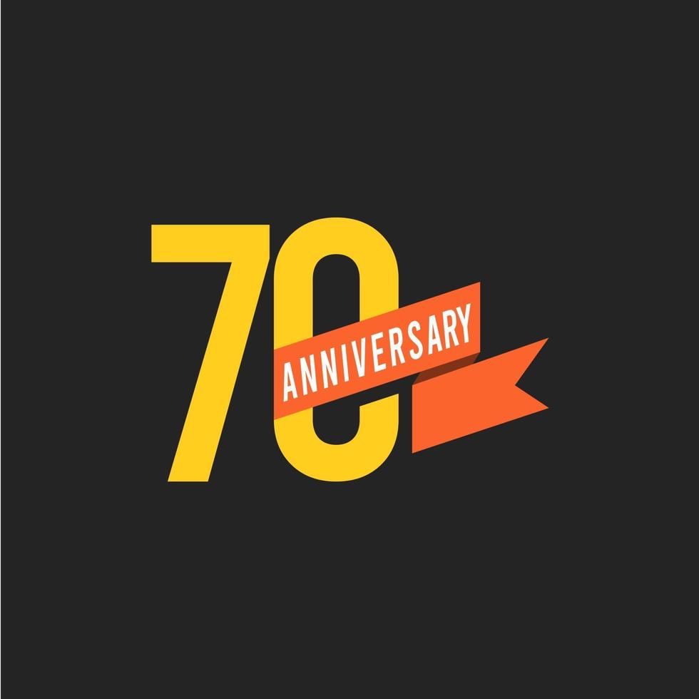 70 Years Anniversary Vector Template Design Illustration