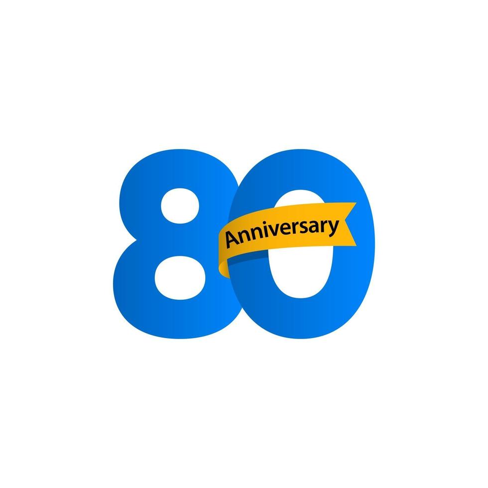 80 Years Anniversary Vector Template Design Illustration