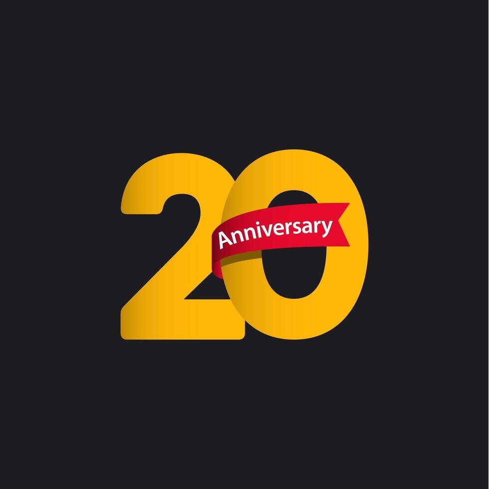 20 Year Anniversary Celebration Vector Template Design Illustration