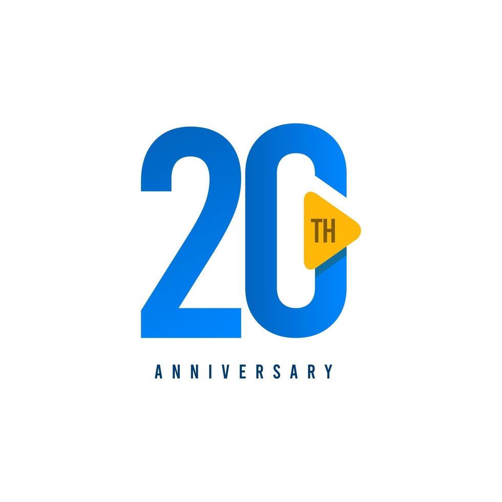 20 Year Anniversary Celebration Vector Template Design Illustration