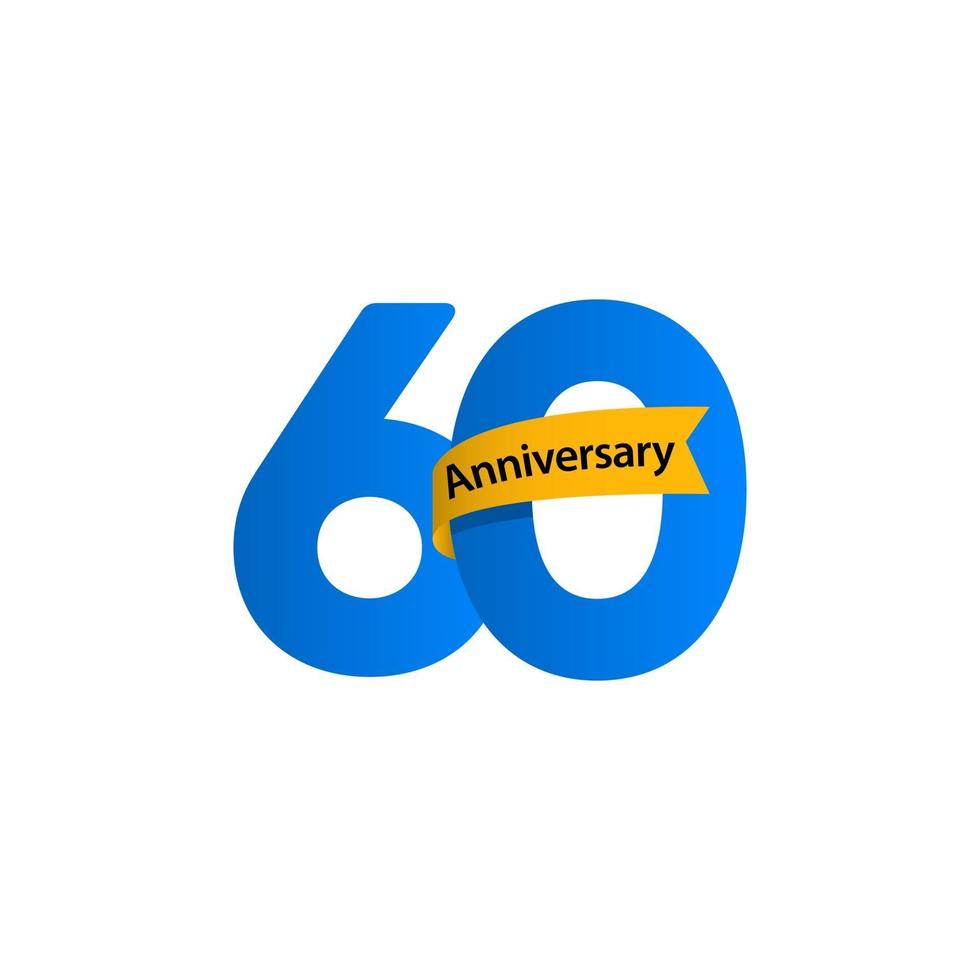 60 Years Anniversary Vector Template Design Illustration