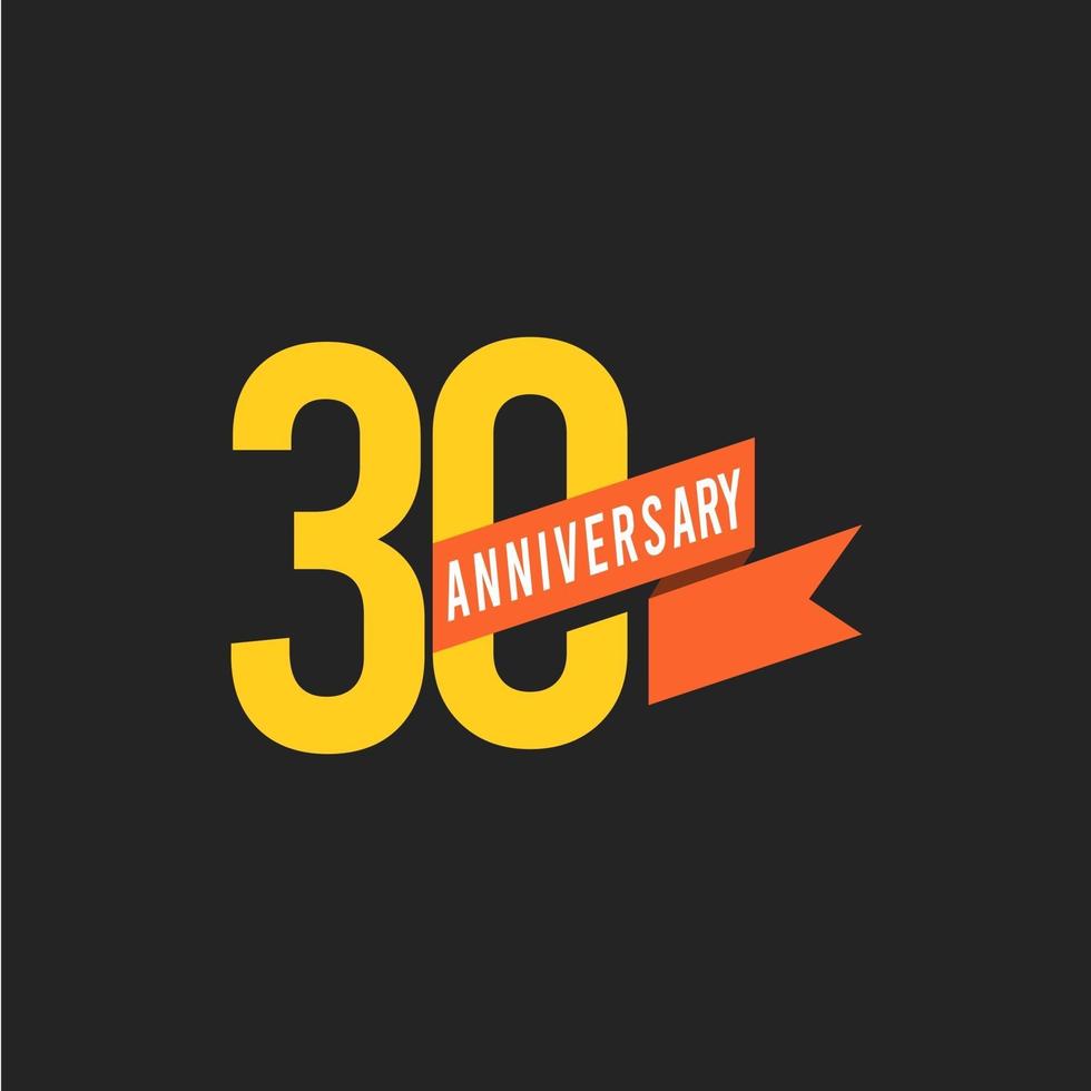 30 Year Anniversary Celebration Vector Template Design Illustration