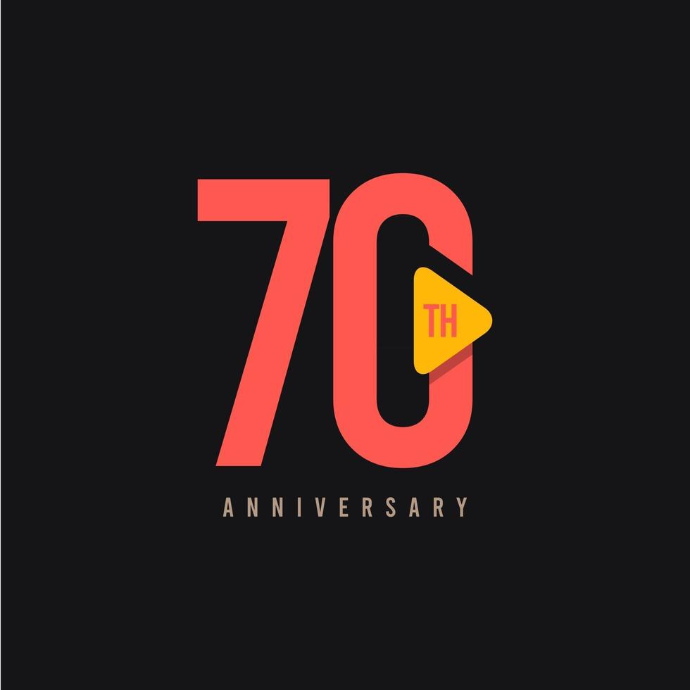 70 Years Anniversary Vector Template Design Illustration