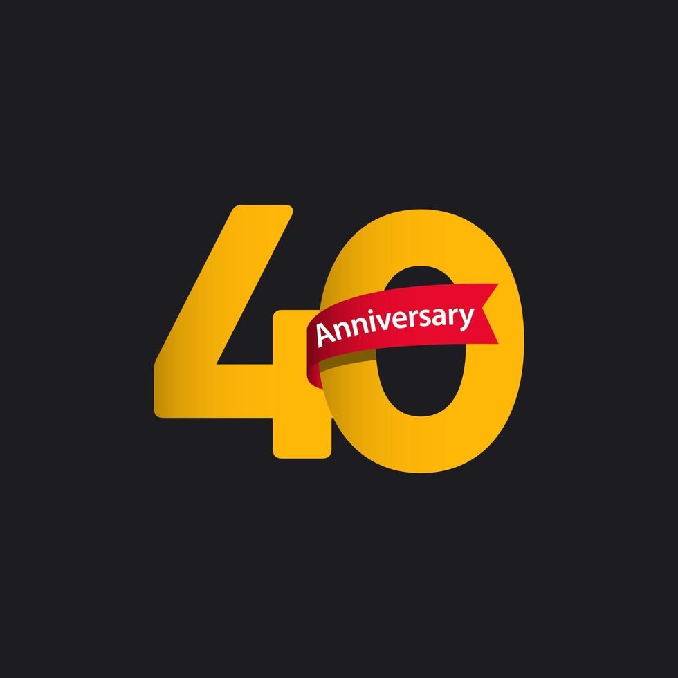 40 Year Anniversary Celebration Vector Template Design Illustration