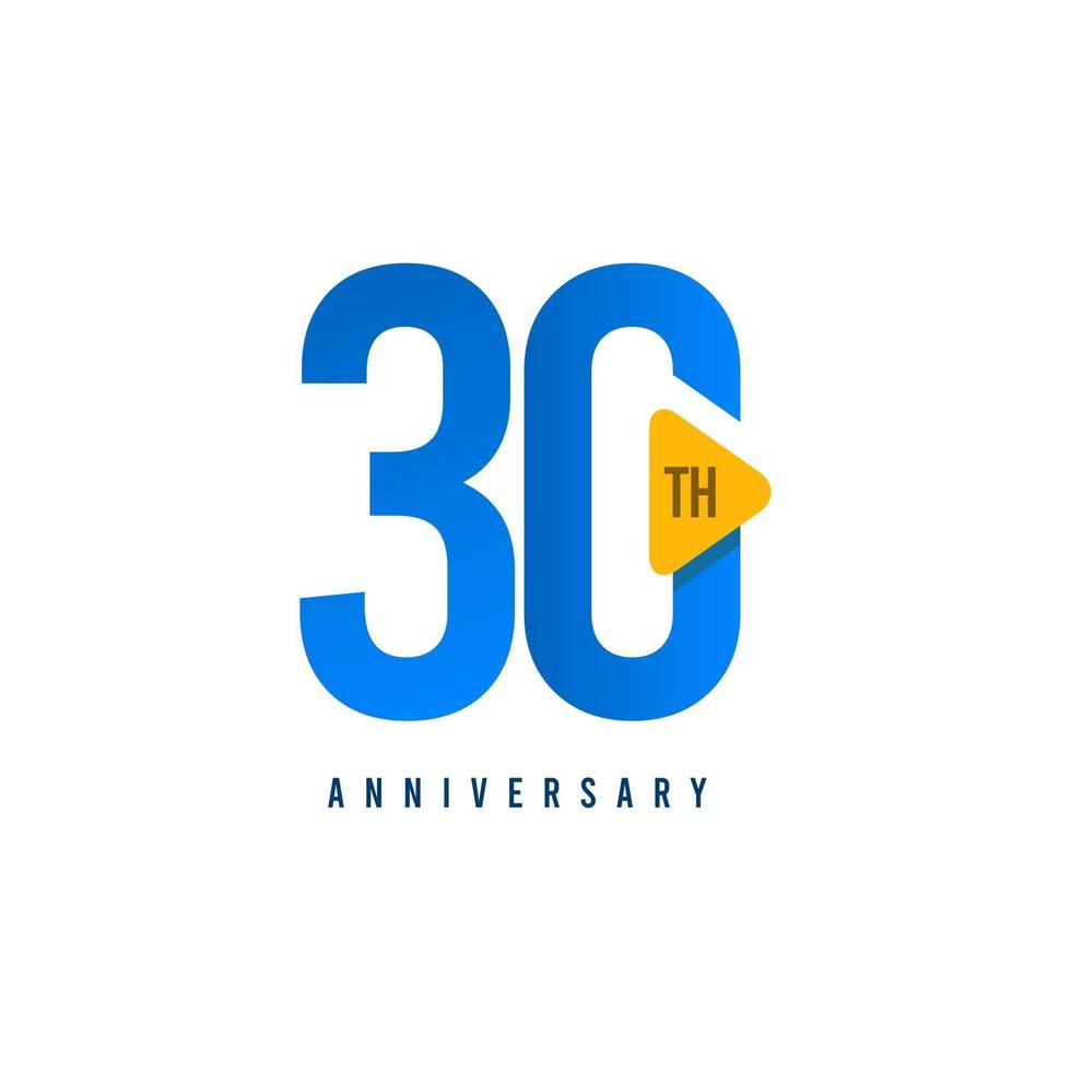Ilustración de diseño de plantilla de vector de celebración de aniversario de 30 años