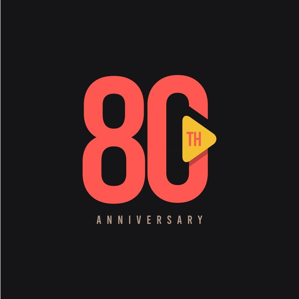 80 Years Anniversary Vector Template Design Illustration