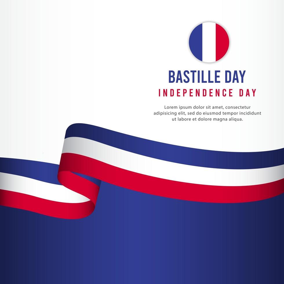 Bastille Day Independence Day Celebration, banner set Design Vector Template Illustration