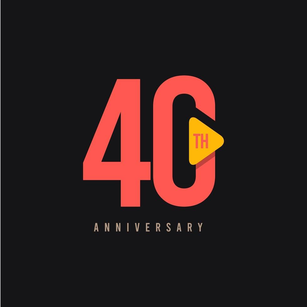 40 Year Anniversary Celebration Vector Template Design Illustration