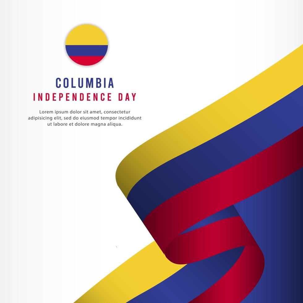 Columbia Independence Day Celebration, banner set Design Vector Template Illustration