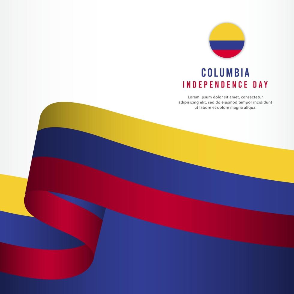 Columbia Independence Day Celebration, banner set Design Vector Template Illustration