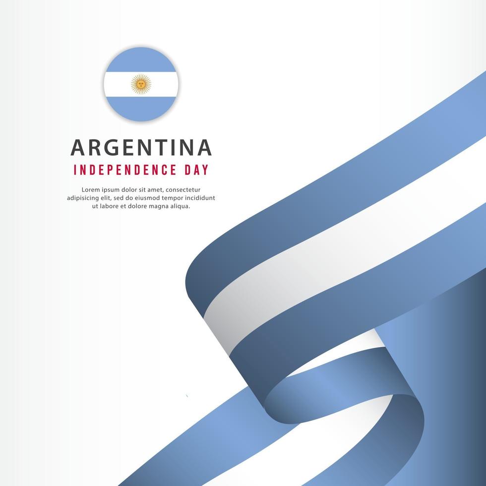 celebración del día de la independencia de argentina, ilustración de plantilla de vector de diseño de conjunto de banners