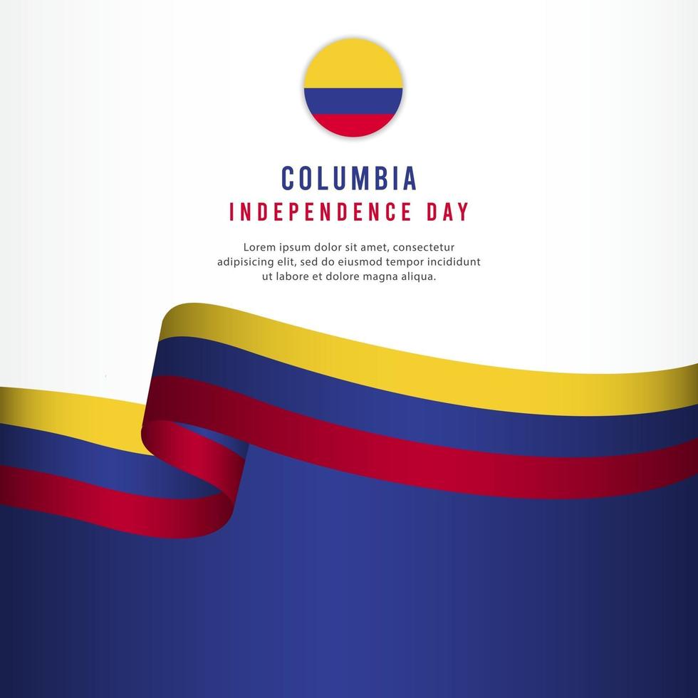 Columbia Independence Day Celebration, banner set Design Vector Template Illustration