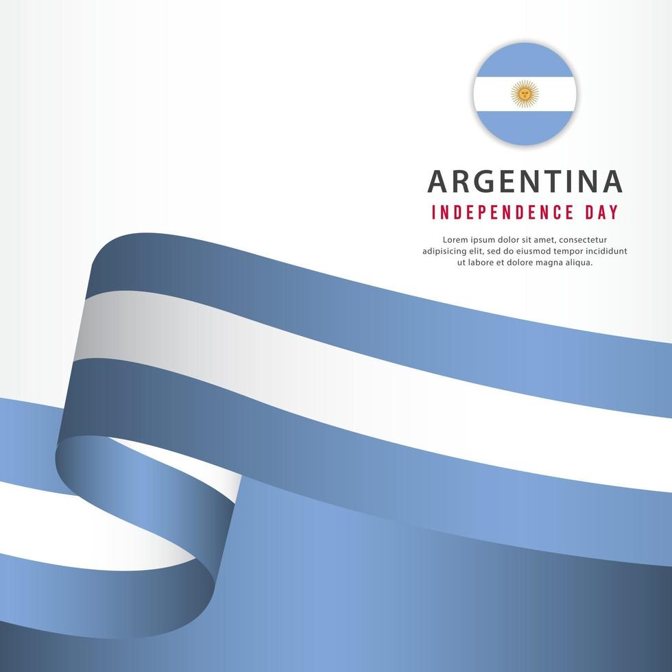 celebración del día de la independencia de argentina, ilustración de plantilla de vector de diseño de conjunto de banners
