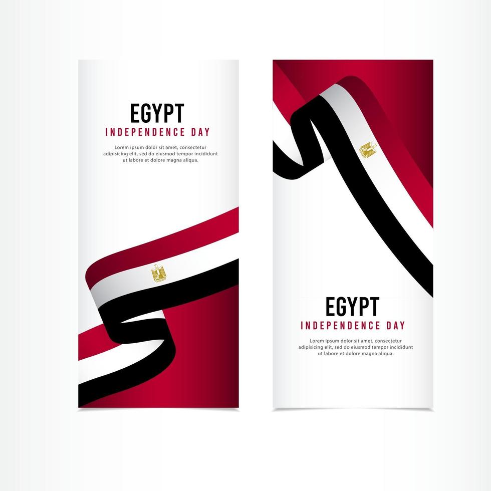 Egypt Independence Day Celebration, banner set Design Vector Template Illustration