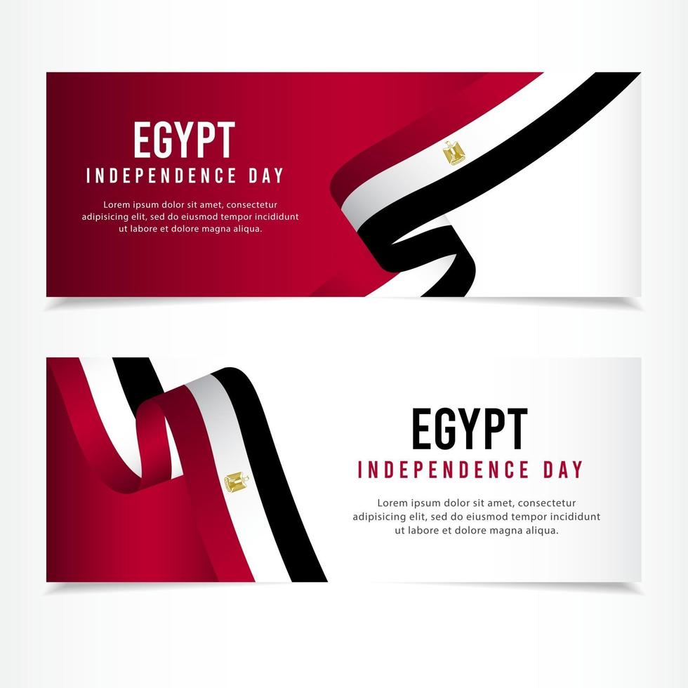 Egypt Independence Day Celebration, banner set Design Vector Template Illustration