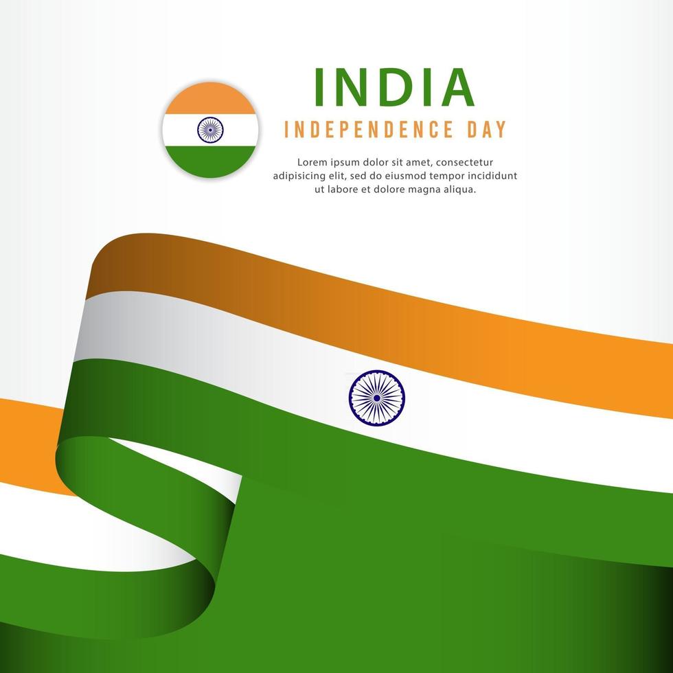 celebración del día de la independencia de la india, ilustración de plantilla de vector de diseño de conjunto de banners