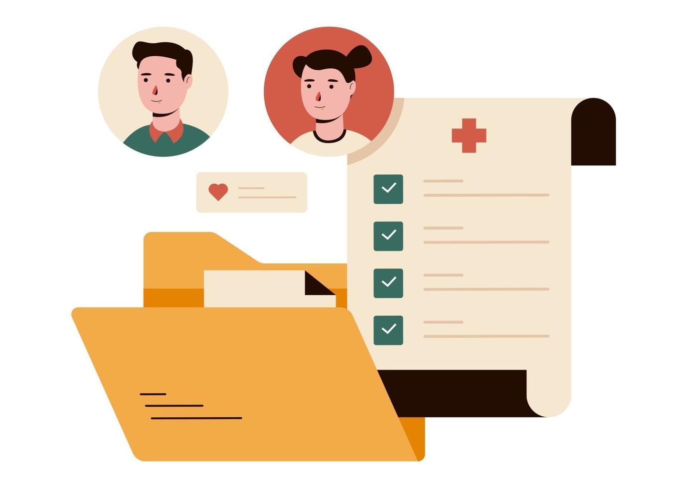 Medical Records Vector Illustration