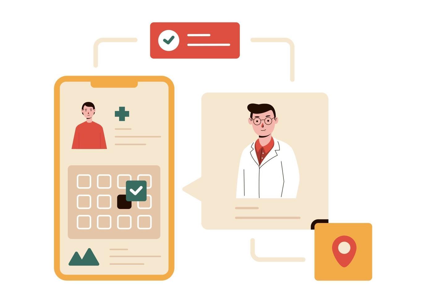 Make an Appointment with a Doctor Online Vector Ilustration