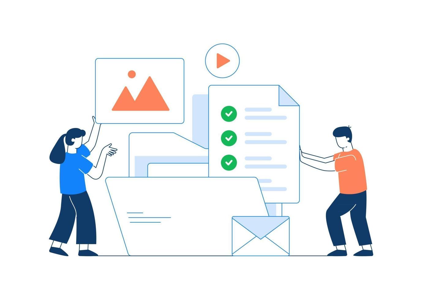 File Management Vector Illustration