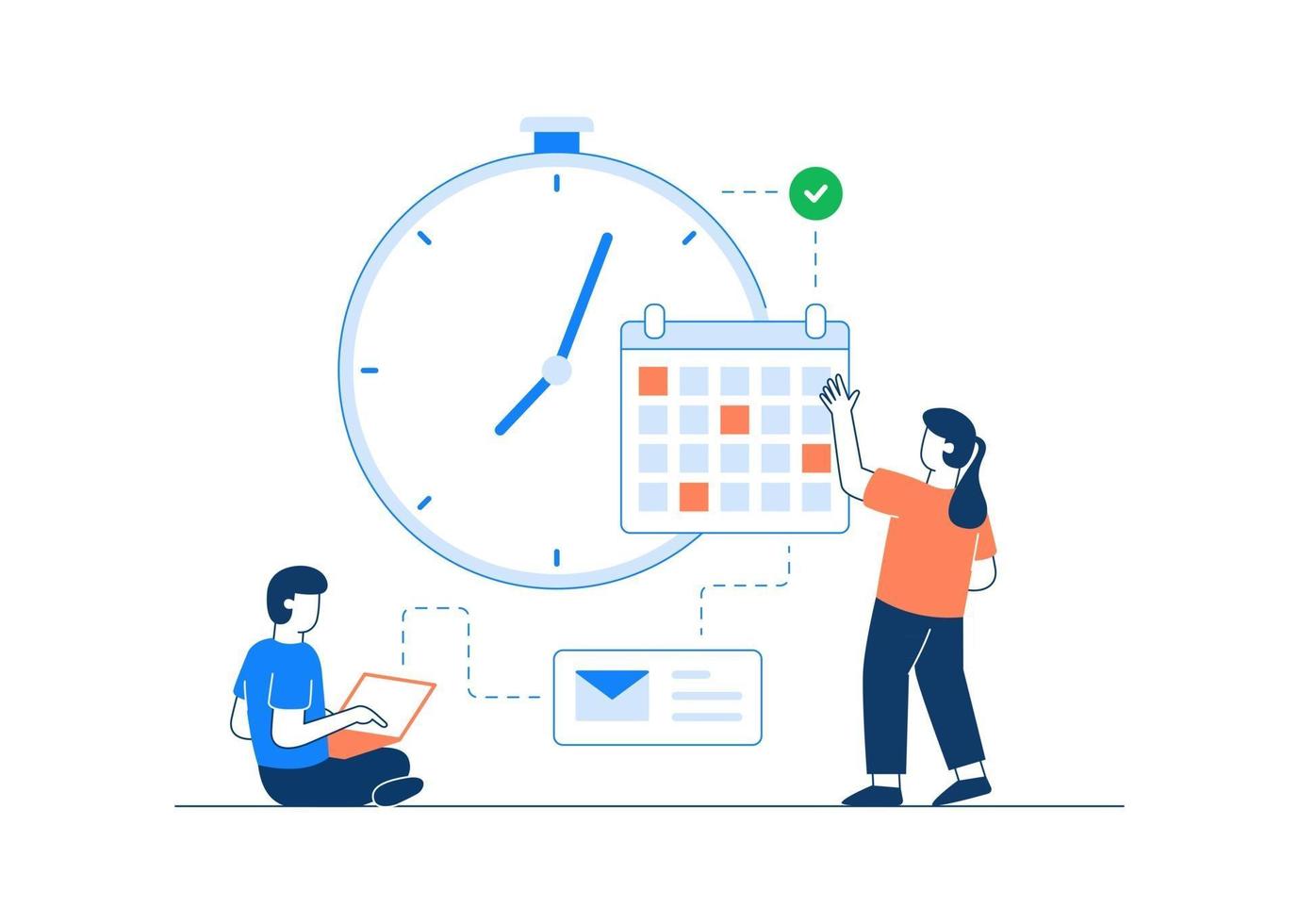 Real Time Schedule Vector Illustration