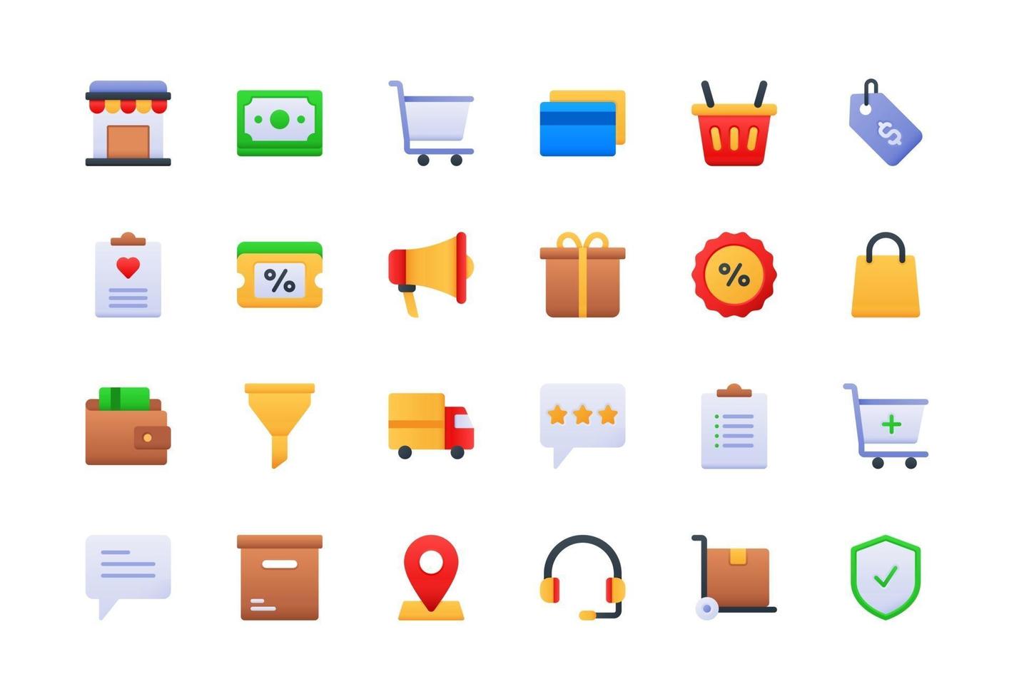 E-commerce Gradient Icon Set vector