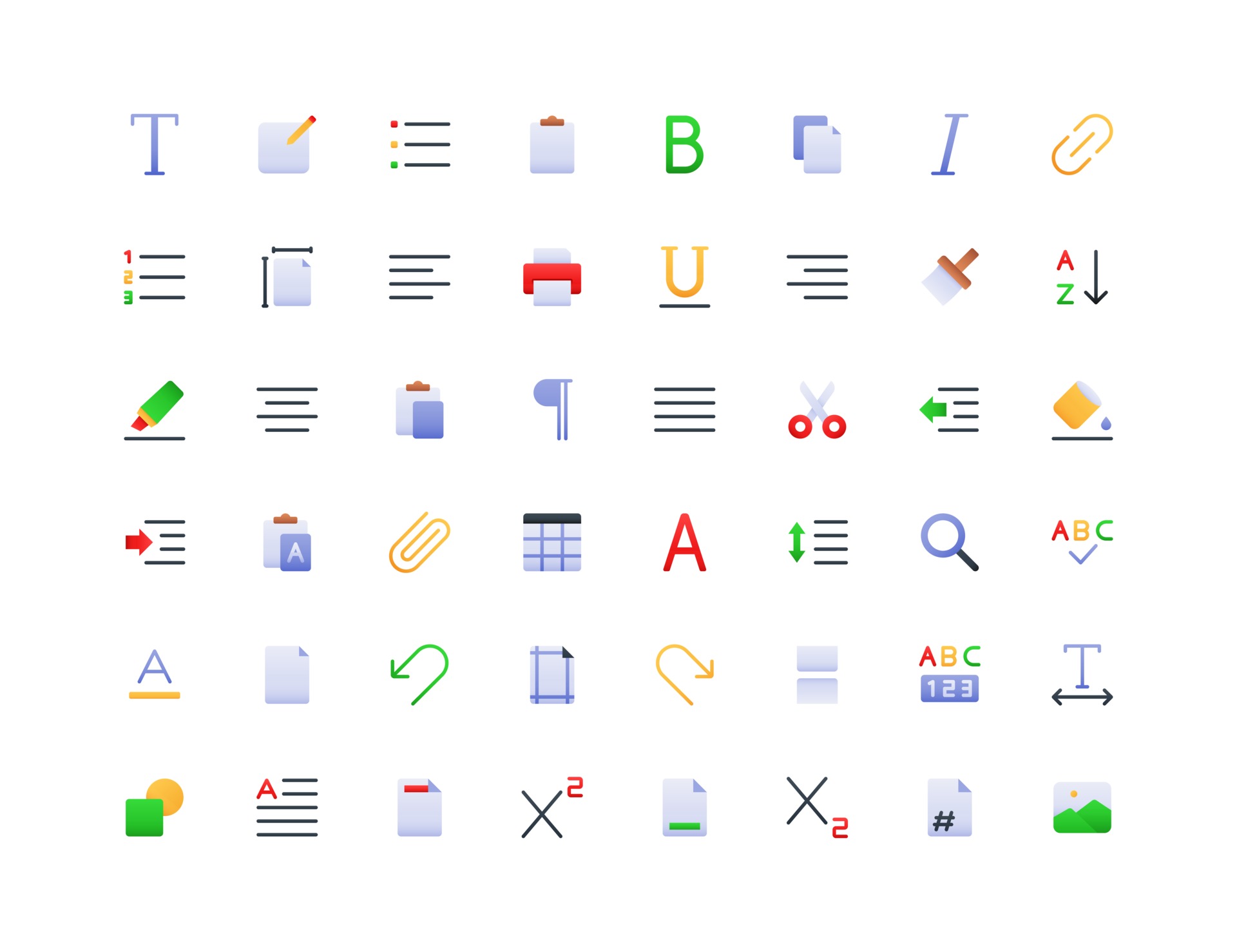 Text Editor Gradient Icon Set 2744915 Vector Art at Vecteezy