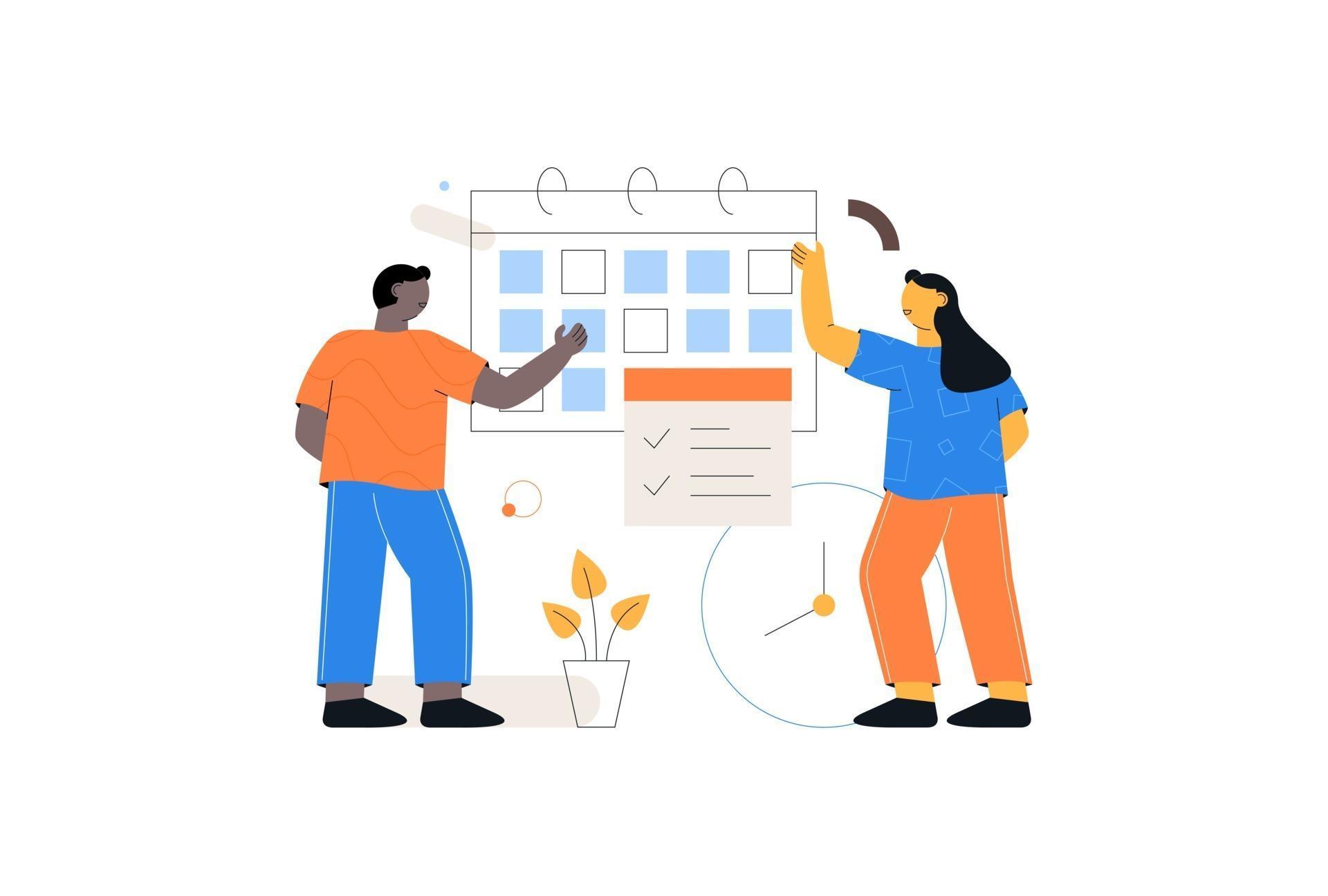 Real Time Schedule Vector Illustration 2744927 Vector Art at Vecteezy