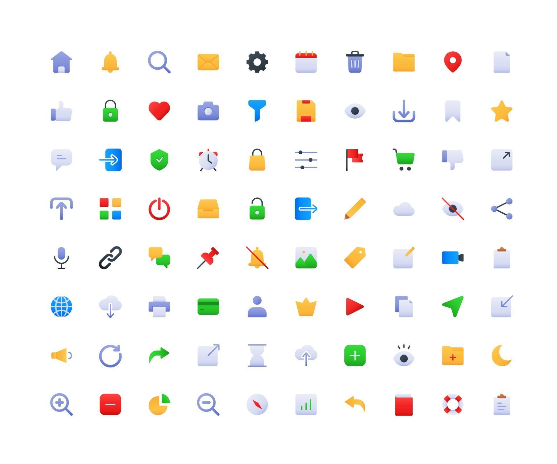 User Interface Gradient Icon Set 2744931 Vector Art at Vecteezy