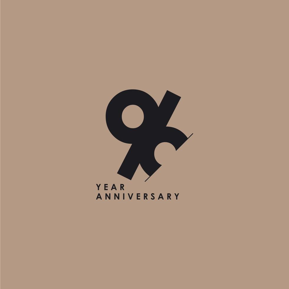 96 Years Anniversary Vector Template Design Illustration