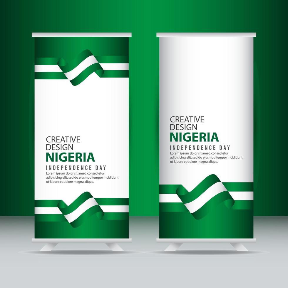 Plantilla de vector de ilustración de diseño creativo de celebración del día de la independencia de Nigeria