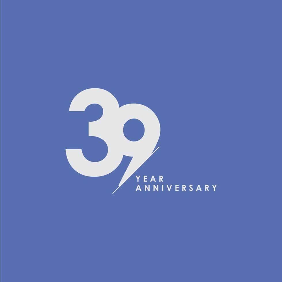 39 Years Anniversary Celebration Vector Template Design Illustration