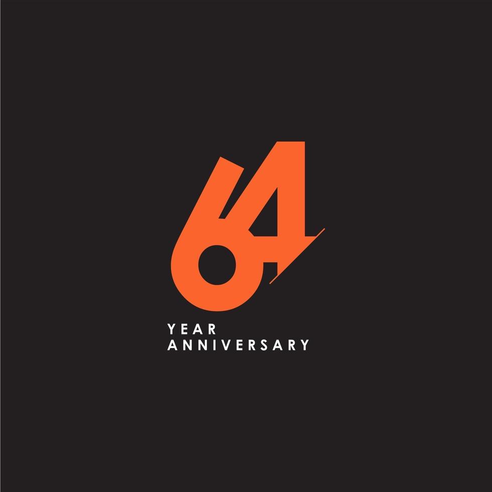 64 Years Anniversary Celebration Vector Template Design Illustration