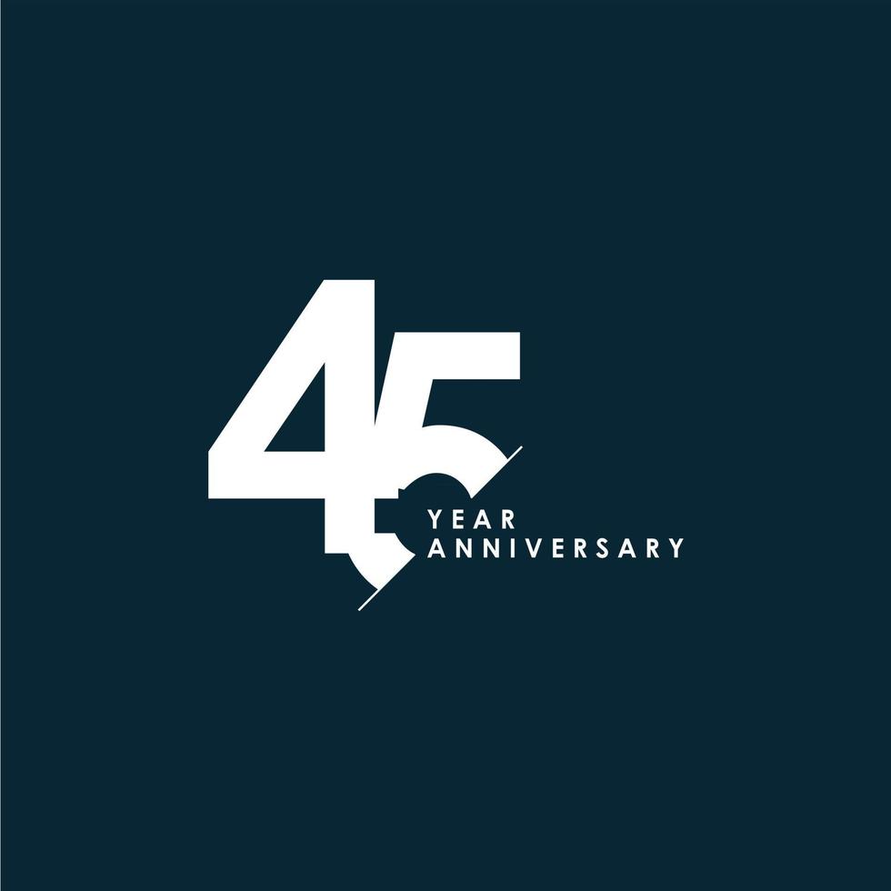 45 Years Anniversary Vector Template Design Illustration