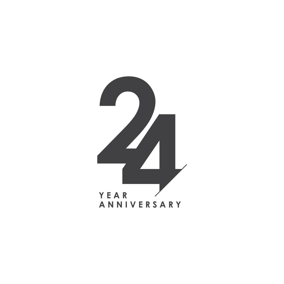 Ilustración de diseño de plantilla de vector de celebración de aniversario de 24 años