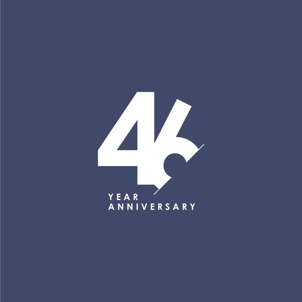 46 Years Anniversary Vector Template Design Illustration