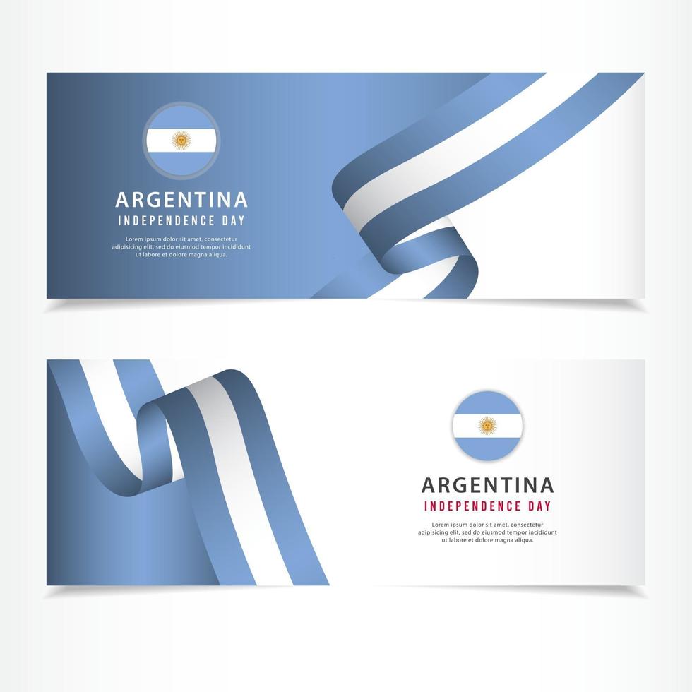 celebración del día de la independencia de argentina, ilustración de plantilla de vector de diseño de conjunto de banners