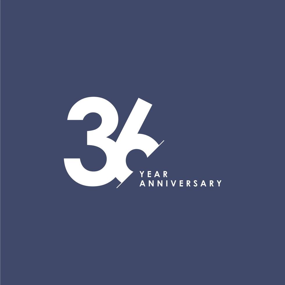 36 Years Anniversary Vector Template Design Illustration