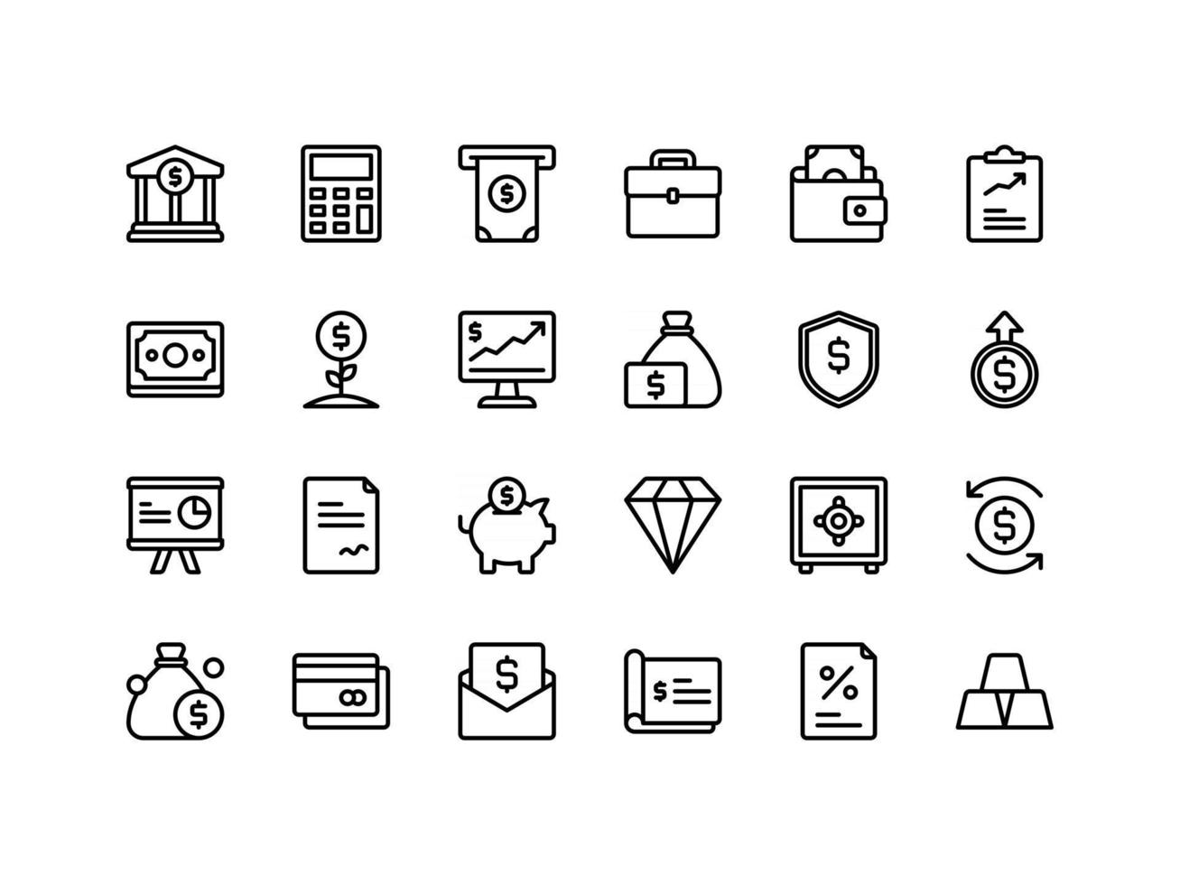 Finance and Accounting Outline Icon Set vector