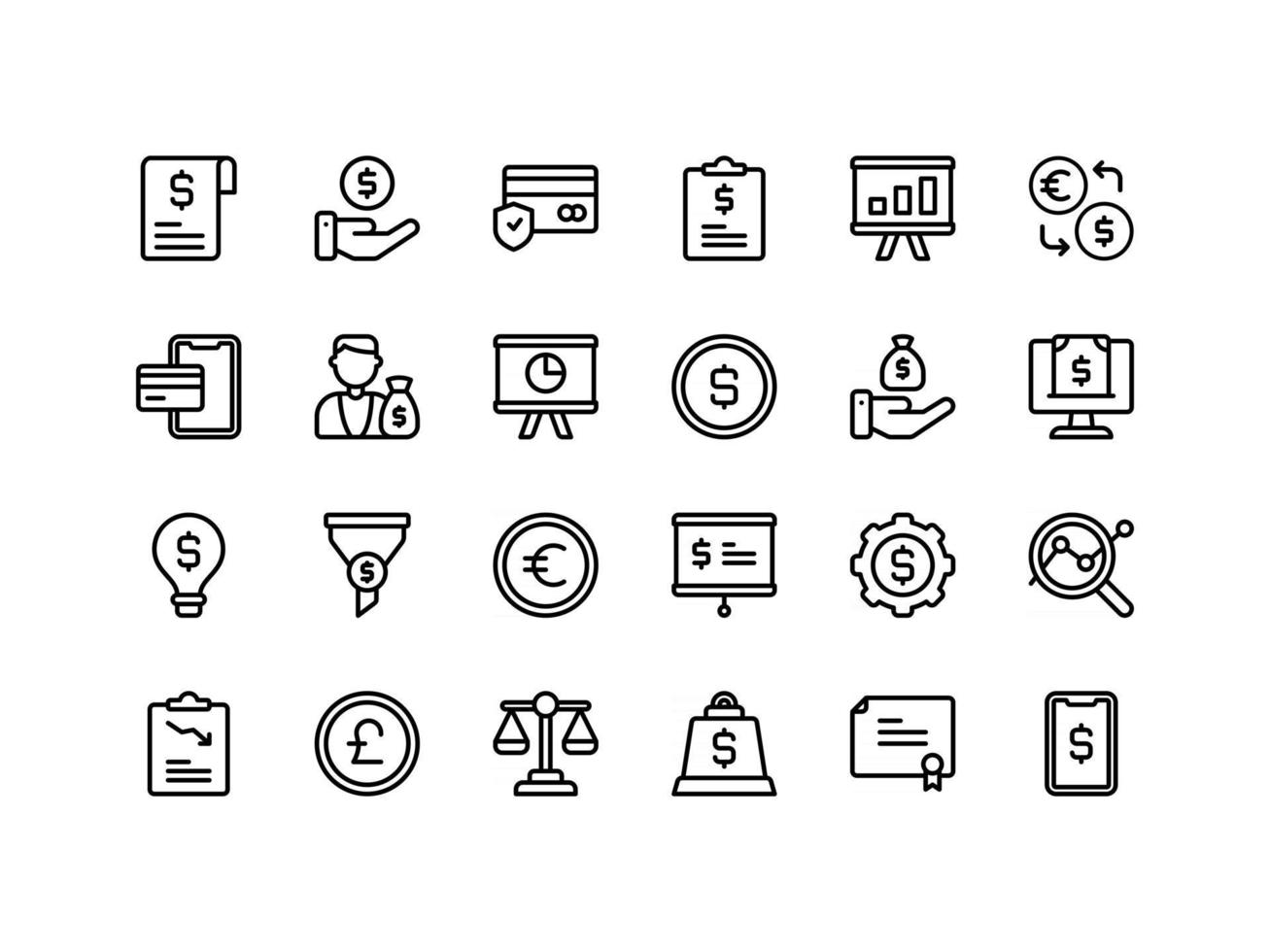 Finance and Accounting Outline Icon Set vector