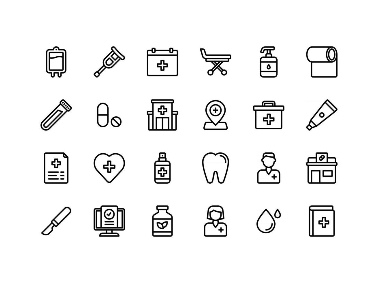 Healthcare and Medical Outline Icon Set vector