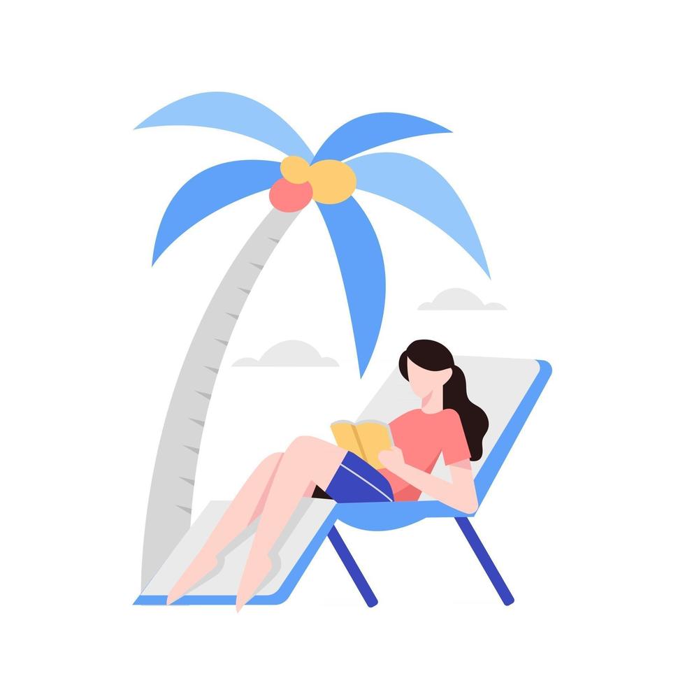 disfrutando de la ilustración de vector de vacaciones