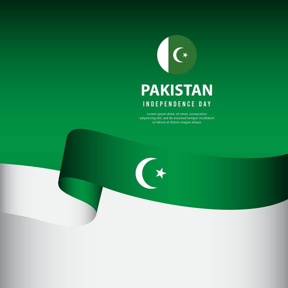 celebración del día de la independencia de Pakistán, ilustración de plantilla de vector de diseño de conjunto de banners