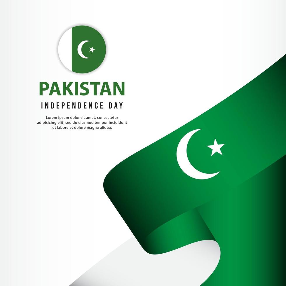 Pakistan Independence Day Celebration, banner set Design Vector Template Illustration