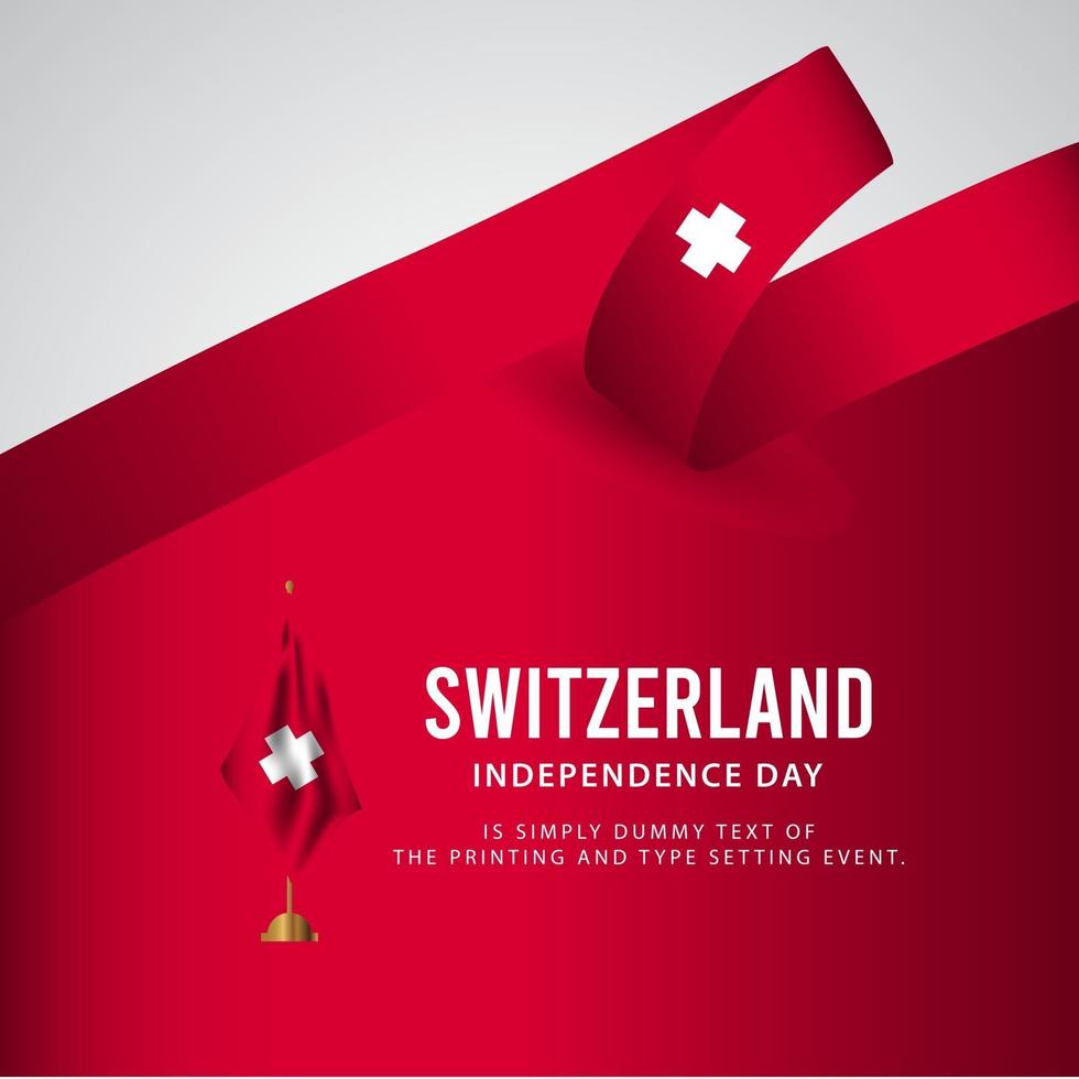 Switzerland Independence Day Celebration, Poster, banner set Design for printing Vector Template Illustration