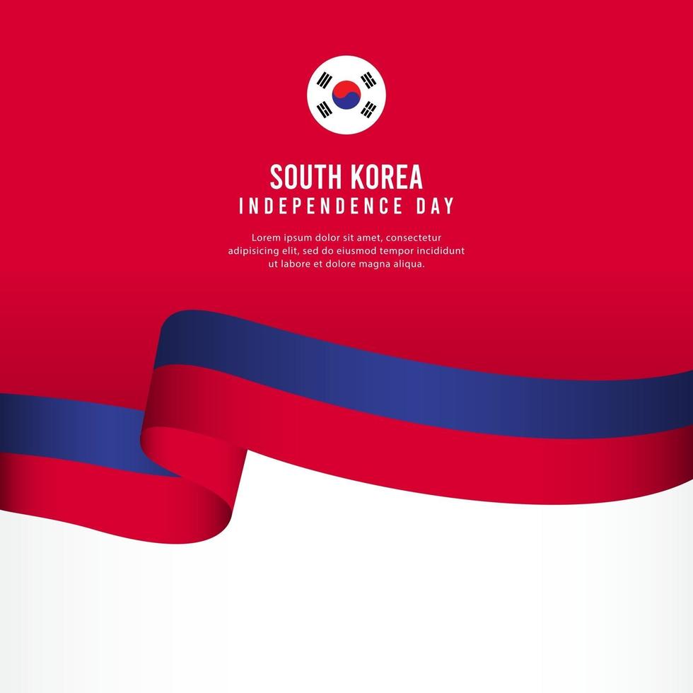 celebración del día de la independencia de corea del sur, ilustración de plantilla de vector de diseño de conjunto de banner